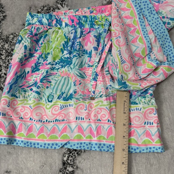 Lily Pulitzer Katia Shorts Womens Size L Multicolor Coral Fish Print Pull On - Picture 5 of 11